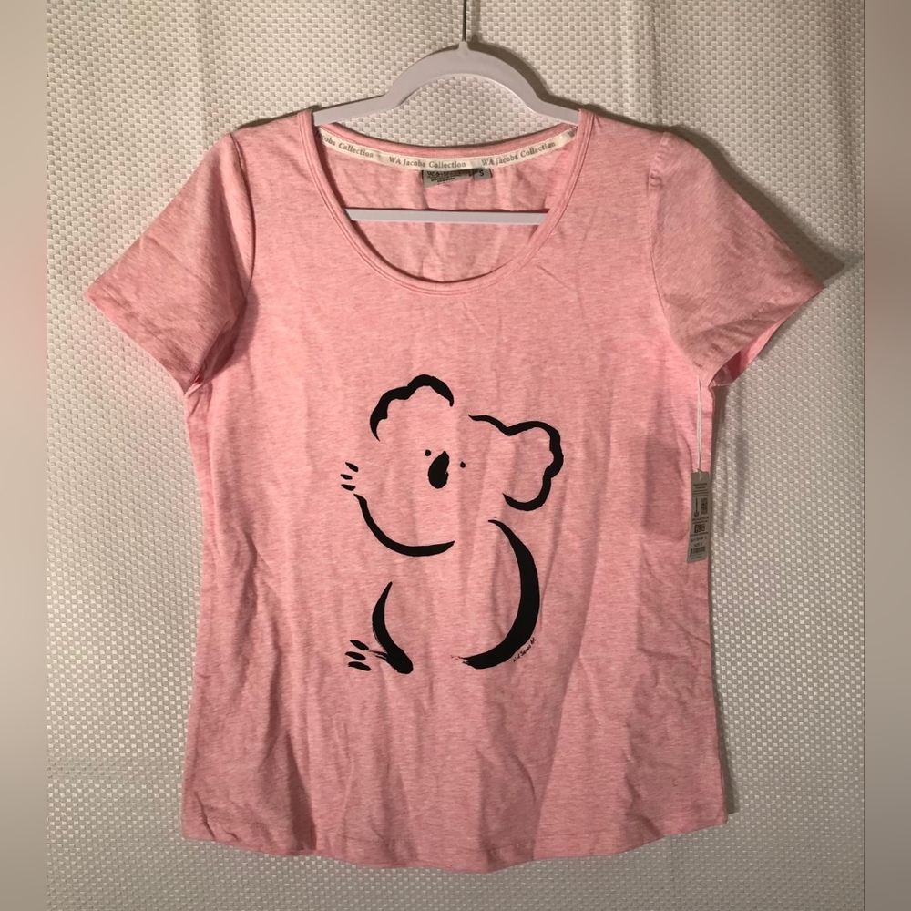 W.A.JACOBS AUSTRALIA Women's  Pink Koala Graphic T-Shirt Zize S
